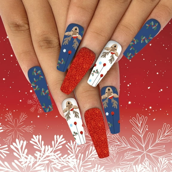 Christmas Series Full Cover Nail Stickers Fashion Design Transfer Decals for Holiday Manicure Accessories