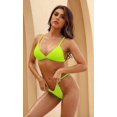 thumbnail image 6 of Attraco Women's Triangle Bikini High Cut Swimsuit V Neck Two Piece Swimsuit, 6 of 8