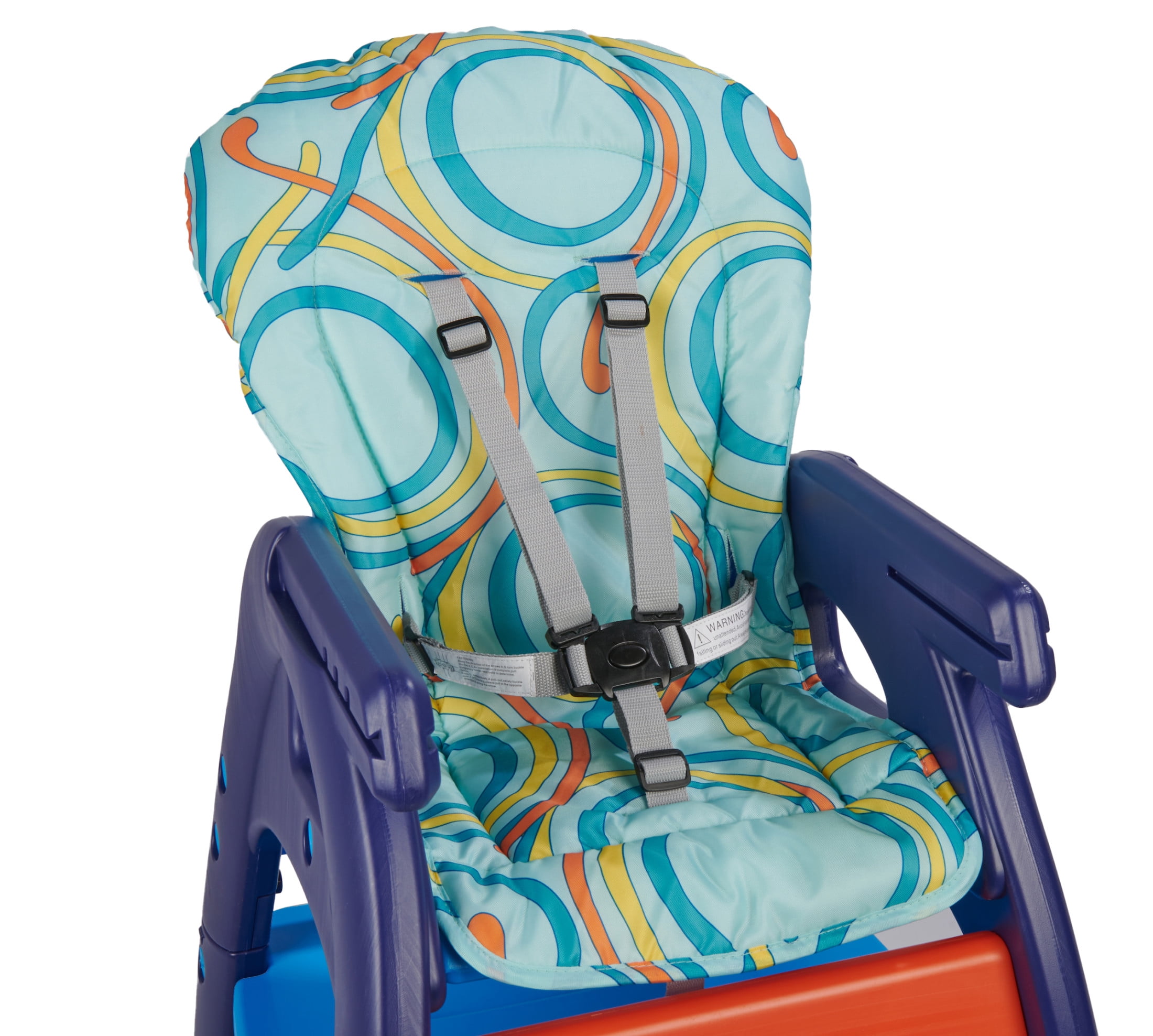 Badger Basket Envee II Baby High Chair with Play Table Conversion - Blue/Orange