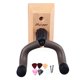 thumbnail image 1 of Guitar Wall Mount Hanger Multifunctional Solid Wood and Metal Guitar Wall Hook with 5 Picks for Ukulele Bass 1PCS, 1 of 4