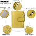 thumbnail image 5 of Cartera de mujer de cuero genuino, monedero delgado, monedero con cremallera para mujer y tarjetas múltiples, billeteras cortas con bloqueo Anti RFID ACTIVE Biensenido a ACTIVE, 5 of 5