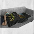 thumbnail image 6 of Enjoy the Little Things Soft Flannel Fleece Blanket, Modern Style Calligraphy Colorful Letters Design with Grunge Effect, Cozy Plush for Indoor and Outdoor Use, 50" x 70", Multicolor, by Ambesonne, 6 of 6