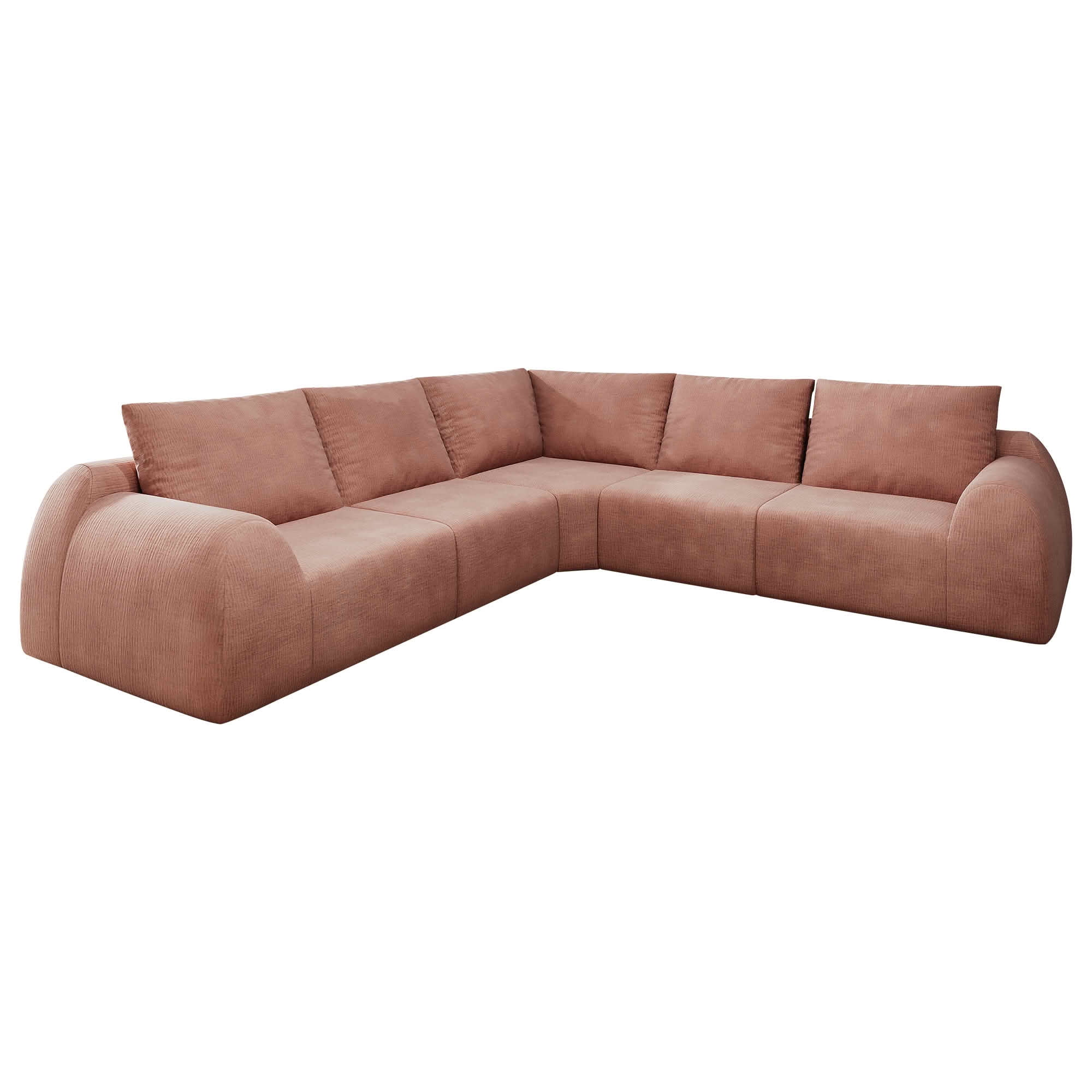 MAYEERTY 105" V Shaped Modular Cloud Sectional Sofa, 5 Seats Vacuum Compressed Chenille Couch, No Assembly Required Oversized Fabric Sofa