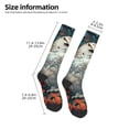 thumbnail image 4 of Fotbe Moon Flower White Owl print Women's Men's Novelty Crew Socks Cotton Socks Knee High Socks for Walking,Running,Nurses,Pregnancy, 4 of 8