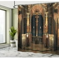 thumbnail image 5 of Ambesonne Gothic Shower Curtain, Hall Pillars, 69"Wx70"L, Ivory Brown Black, 5 of 5