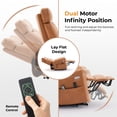 thumbnail image 5 of Dual Motor Power Lift Recliner Chair for Elderly, Lay Flat Leather Lift Chair with Massage and Heat, USB & Type C Ports, Electric Recliner Chairs for Seniors One Touch Reset, Brown, 5 of 8