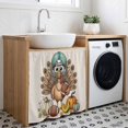 thumbnail image 3 of Cute Turkey Cabinet Curtains for Kitchen 35"W x 35"L, Fall Vintage Orange Cream Pumpkin Maple Leaves Football Laundry Sink Cabinets Magic Tape Short Curtain Privacy Panel for Bathroom Vanity Cabinets, 3 of 9
