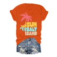 thumbnail image 1 of TSADFHJI Hauts en Chiffon pour Femmes 2024 Décontracté Imprimé Col Rond Manches Courtes TG Orange, 1 of 2