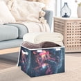thumbnail image 3 of Yayeee Collapsible Cube Storage Bin with Lid Fabric Closet Decorative Basket with Handles, Glowing Jellyfish, 3 of 7