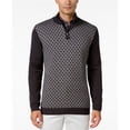 thumbnail image 1 of Tasso Elba suéter de punto con cremallera de un cuarto para hombre, negro, 3XLT, 1 of 1