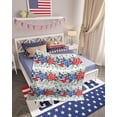 thumbnail image 3 of Eucalyptus 4th of July Throw Blankets, Patriotic American Flag Stars Soft Fleece Blanket Decorative for Home Sofa Couch Chair Living Bedroom,50x80 inches, Grey Gingham, 3 of 7