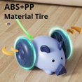 thumbnail image 5 of Electric Toy Mouse Rechargeable Motion Activated 2.56x2.48x1.57 Inch Blue Pink, Interactive Automatic Cat Toy Obstacle Avoidance Self Righting Quiet Wheels for Indoor Cats Kittens Night Play, 5 of 10