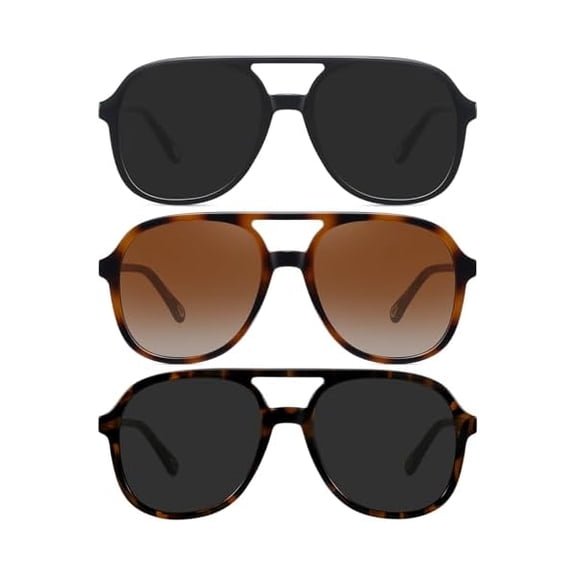 Retro Oversized Aviator Sunglasses for Women Men Trendy Square Aviators 70s Vintage Sun Glasses