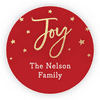 Personalized Holiday circular 1.75" Circular Seal Stickers - Joy