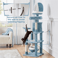thumbnail image 3 of Alden Design 61″ Tall Ocean-themed Multi-Level Cat Tree with 3 Perches, Blue / White, 3 of 9