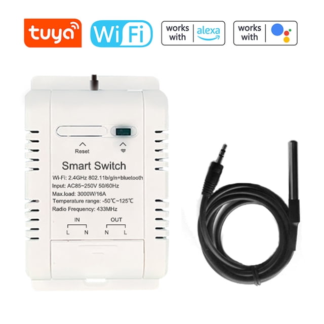Tuya WiFi Intelligent Energy Circuit Breaker Switch Mobilephone APP avec Mesure de Température en Temps Réel et Jour