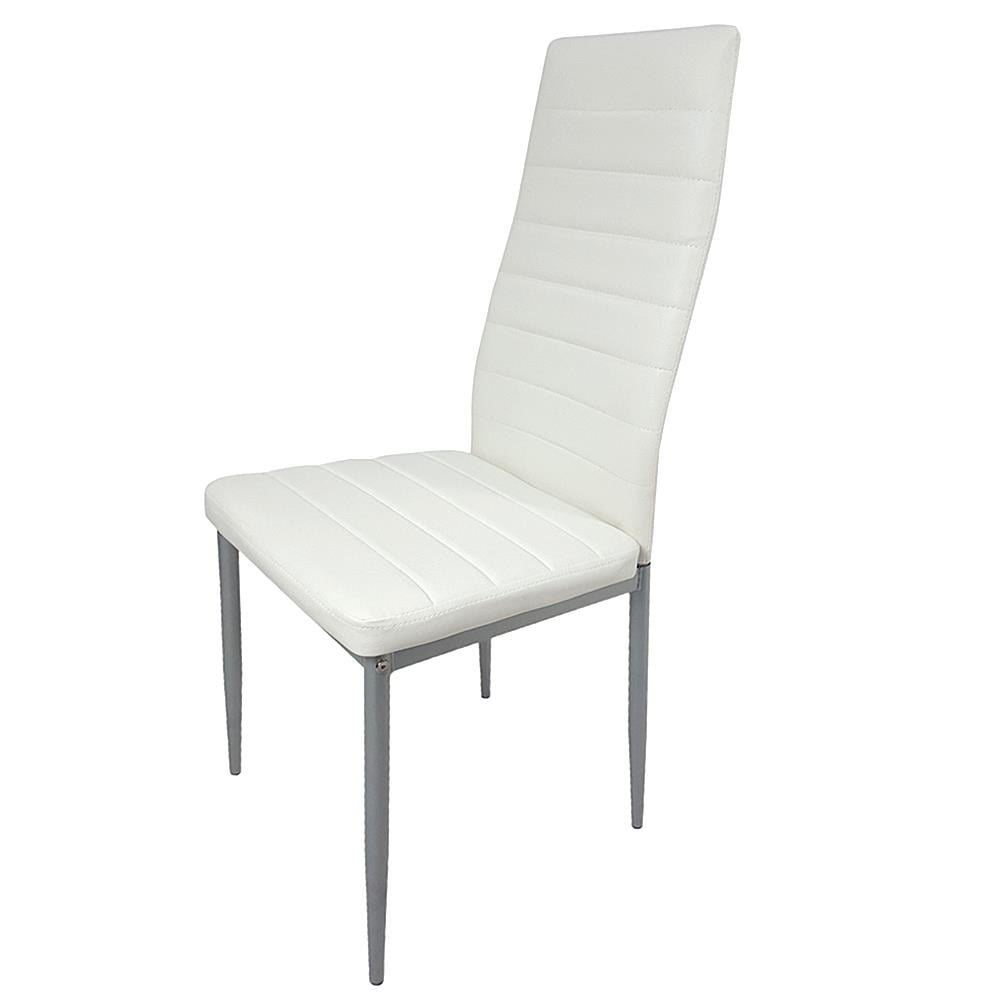 Ktaxon White Dining Chairs with Back 4 PU Leather Chairs for Dining Room Kitchen Furniture Breakfast