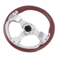thumbnail image 1 of Volante De Dirección De Carreras Universal De 13 Pulgadas, Volante De Estilo Deportivo De Cuero PU De Aluminio A Prueba De Golpes Para Vehículos Con Adaptador De Cubo De 6 Hoyos, 1 of 7