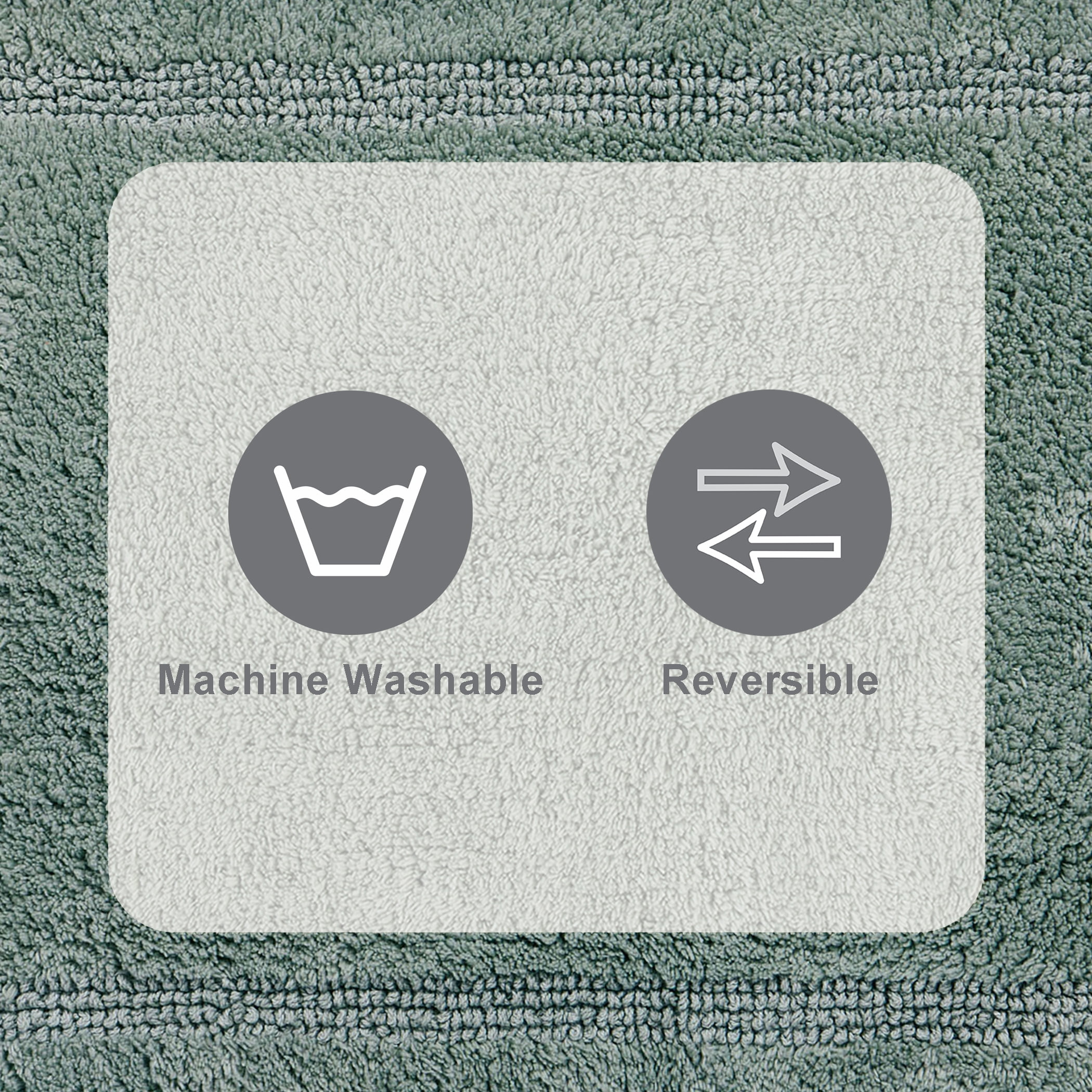 Better Homes & Gardens Cotton Reversible Bath Rug, Green River, 17" x 24"