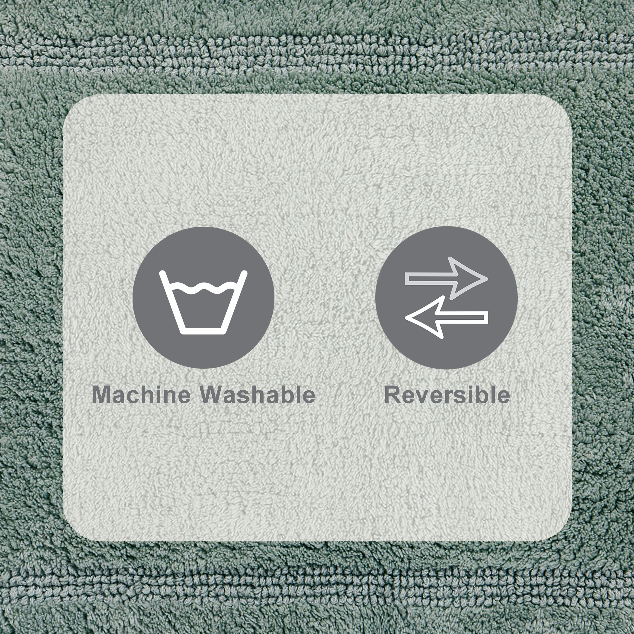 Better Homes & Gardens Reversible Bath Rug, Green, 17" x 24" photo 3