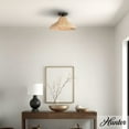 thumbnail image 3 of Hunter - Agoura 1-light Matte Black, Large Flush Mount Light, Dimmable, Casual Style, Cone Shaped, for Bedrooms, Dining, Living Rooms - 48082, 3 of 7