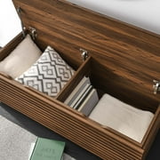 Modway Render Particleboard and Laminate Storage Bench in Walnut