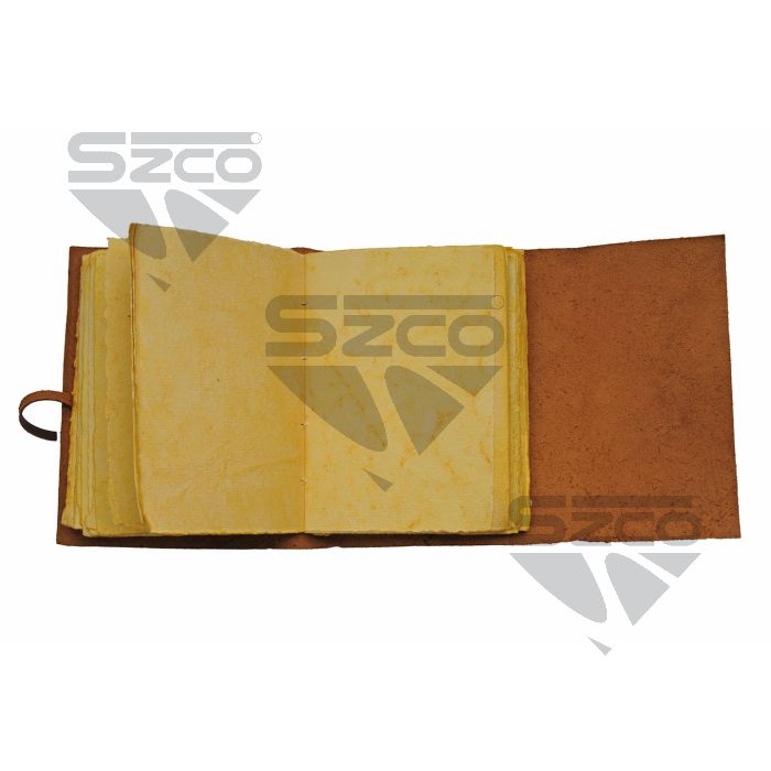 SZCO 5x7 Inch Book of Spells Leather Journal with Strap , Embossed Writing Notebook with 200 Vintage-Style Pages