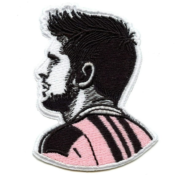 Argentinean Miami Player Patch Soccer Head Portrait #10 Embroidered Iron On