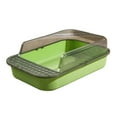 thumbnail image 3 of Cat for Indoor Cats, Kitten Potty Toilet, Large Cat Litter Basin, Detachable Cat Sand Box, Open Top Pet Litter Tray, Kitty Litter Pan Clear and Green, 3 of 10