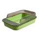 thumbnail image 2 of Caja de arena para gatos de interior, bandeja de arena para mascotas con parte superior abierta, arenero para gatos resistente y alto claro y verde, 2 of 9
