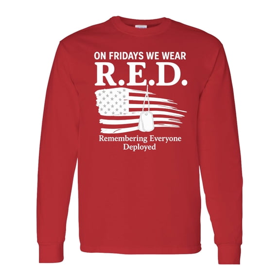 Inktastic On Fridays We Wear Red Long Sleeve T-Shirt