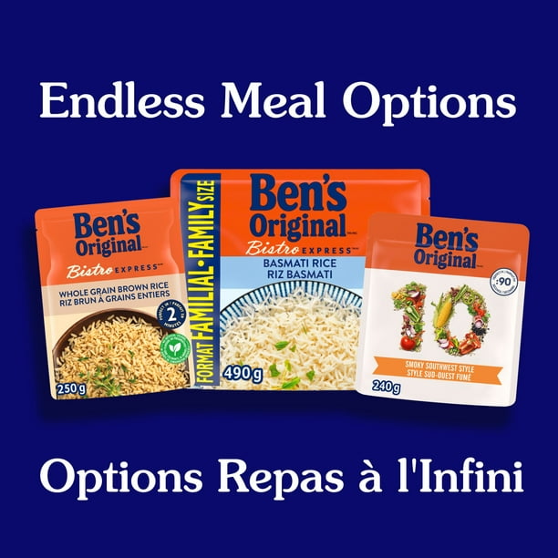 BEN'S ORIGINAL BISTRO EXPRESS Whole Grain Brown Rice Side Dish, 250g Pouch,  Perfect Every Time™ 