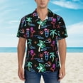 thumbnail image 4 of Neon Flamingo Men'S 3d Print Casual Button Down Shirts, Novelty Hawaiian Short Sleeves Xl, 4 of 9