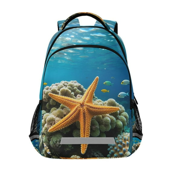 ALAZA Starfish in Sea Backpack Elementary School Bag Bookbag Travel Rucksack