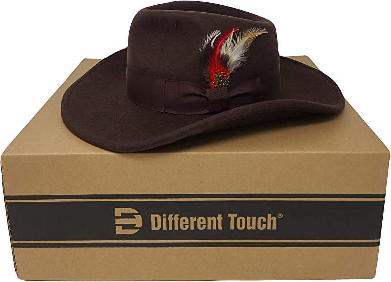 Different Touch 100% Wool Felt Indiana Jones Cowboy Outback Western Fedora Hat