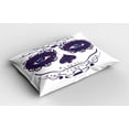 thumbnail image 2 of Ambesonne Sugar Skull Pillow Sham, Make up Girl, 36" X 20", Black White and Blue, 2 of 2