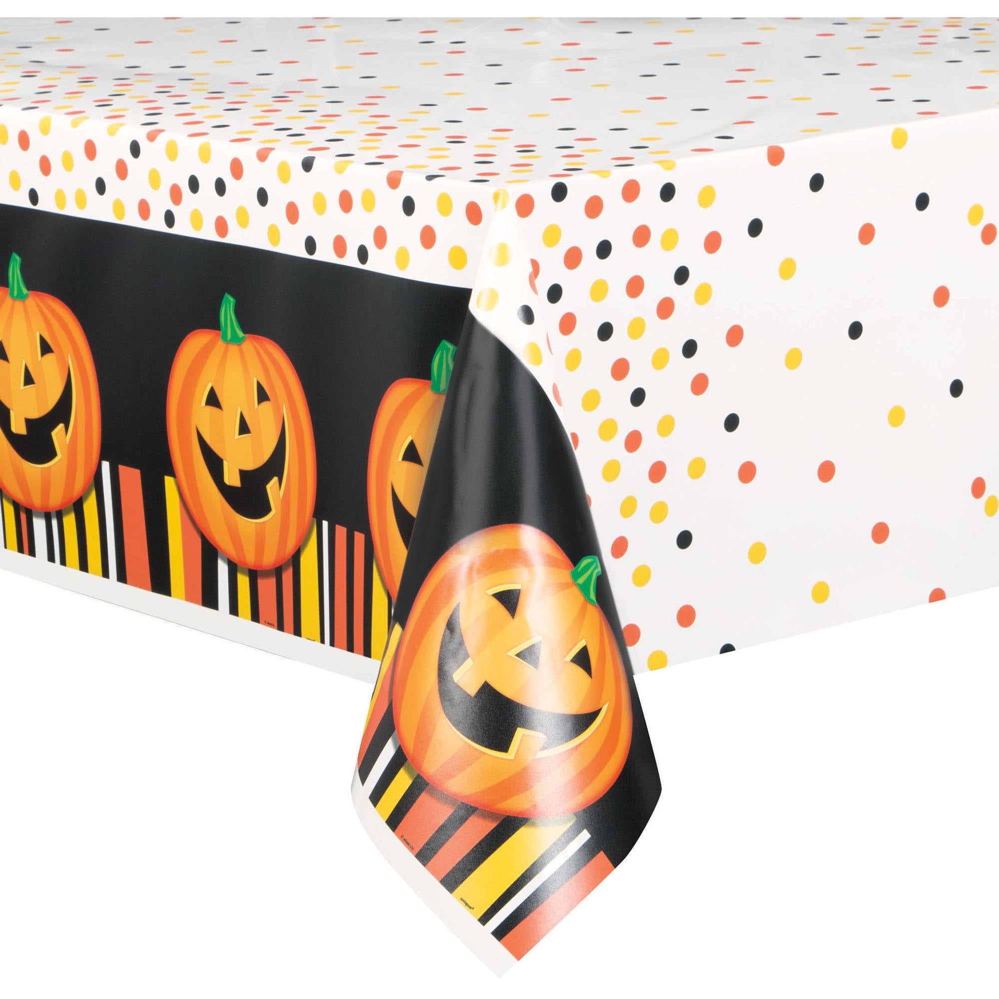 Halloween Tablecloth Plastic
 Smiling Pumpkin Halloween Plastic Party Tablecloth 84 x 54in Walmart