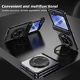 thumbnail image 4 of For Samsung Galaxy Z Flip 7 Case with Screen Protector, Ring Holder Kickstand Shockproof Rugged Full Body Protective Anti-Scratch Phone Case for Samsung Galaxy Z Flip 7, Gray, 4 of 12