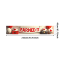thumbnail image 1 of White Fabric Banner with Red Glittery Earned It Lettering Heart and Star Elements Party Decoration Backdrop for Celebrations Photo Shoots Graduation Parties Valentine Events, 1 of 4