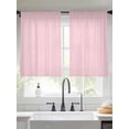 thumbnail image 2 of Pink Geometric Sheer Curtains 45 Inch Length 2 Panels Set Window Treatments, Modern Minimalism Solid Color Striped Rod Pocket Semi Curtains for Living Room/Bedroom/Kitchen Décor, 104"W x 45"L, 2 of 7