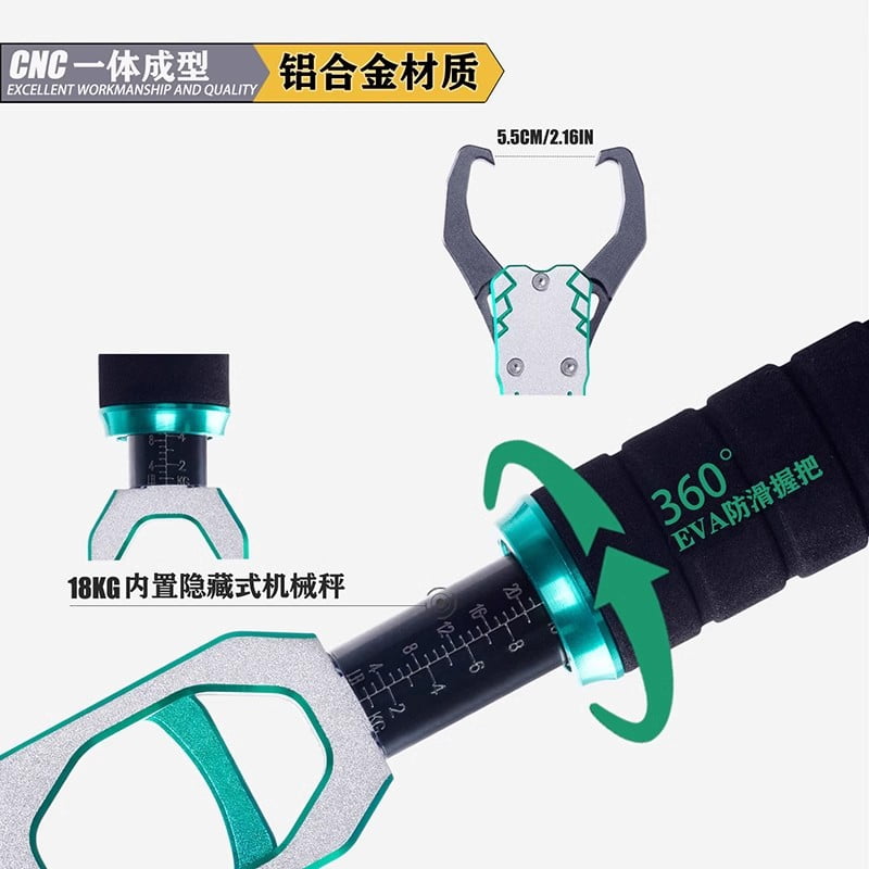 SAMOLLA New Fishing Grip Pliers Accessories Set Aluminum Alloy 18kg Spring scale 360 ° rotation Adjustable Grabber Tool Seawater
