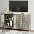 thumbnail image 3 of Semiocthome Sideboard Buffet Cabinet with 4 Door and Adjustable Shelf for Kitchen, Gray, 1 Count, 3 of 7
