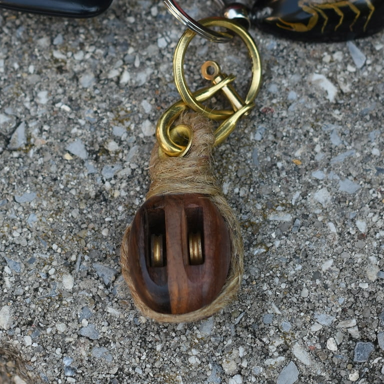 Sailing Rope Pulley Keychain Wooden Pully Block Tackle Hoist Nautical Key Ring Sailing Rope Pulley Keychain Wooden Pully Block Tackle Hoist Nautical Key Ring