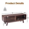 thumbnail image 5 of Hommoo Mid Century Modern TV Stands up to 59", Wooden Home Entertainment Center TV Console Cabinet with Sliding Tambour Door, Walnut, 5 of 6
