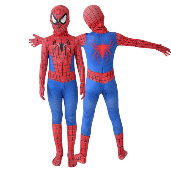HTQWLP 2PCS Halloween Superhero Costumes, Pop Role Playing Fancy Dress Costumes, Halloween Stage Performance Jumpsuit Outfit-Jumpsuit Head Mask, Boys Birthday Party Dress up Costumes, Sky Blue/150