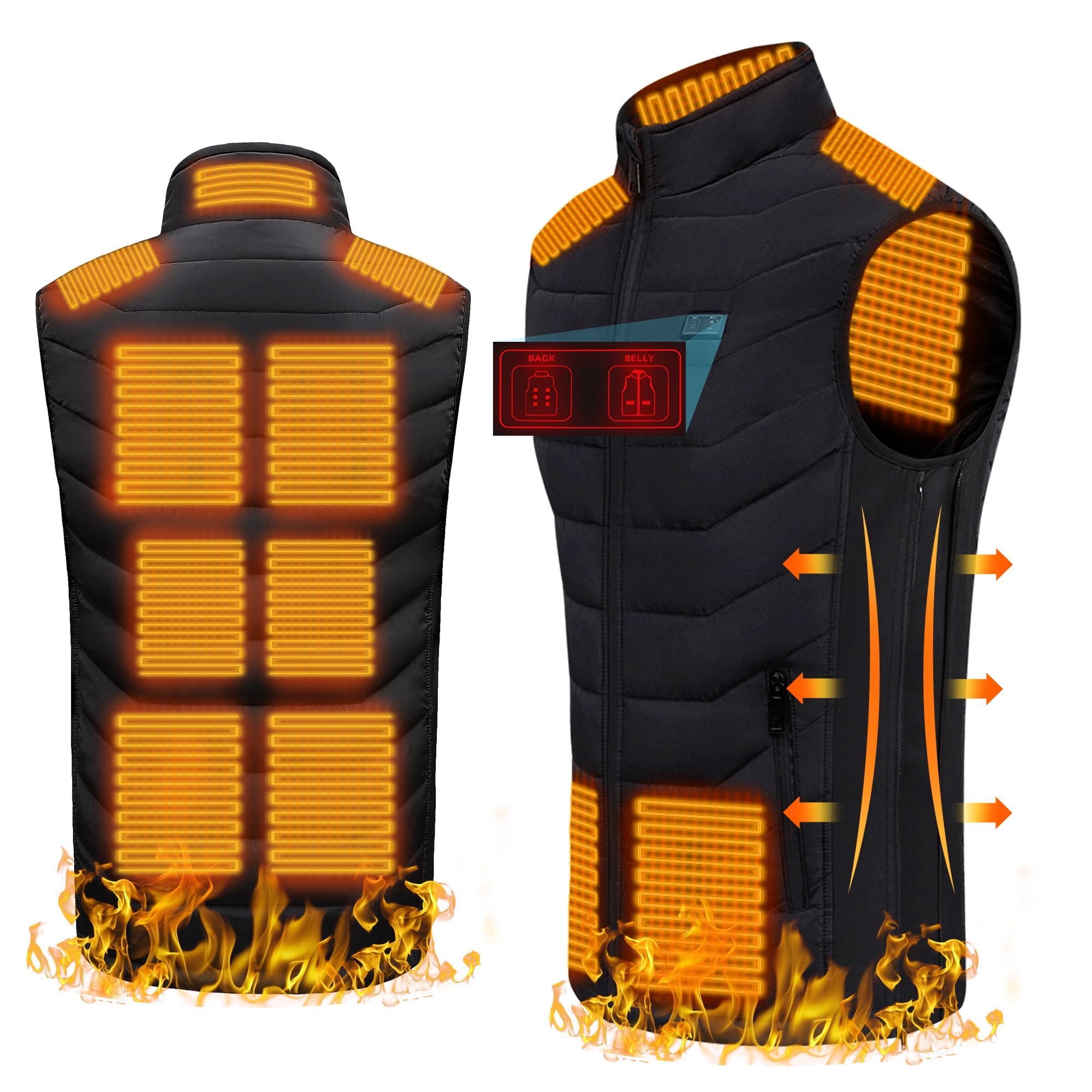 Heated Vest, Unisex Lightweight Electric Heating Vest 100°F - 130