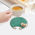 thumbnail image 3 of Hyasfey Handmade Felted Cat Coasters Soft Cup Mat for Hot Cold Beverages Cute Kitten Drink Coasters for Table Protection, 3 of 8