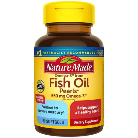UPC 031604028404 product image for Nature Made Fish Oil Pearls 550 mg, 90 Softgels, Fish Oil Omega 3 Supplement For | upcitemdb.com