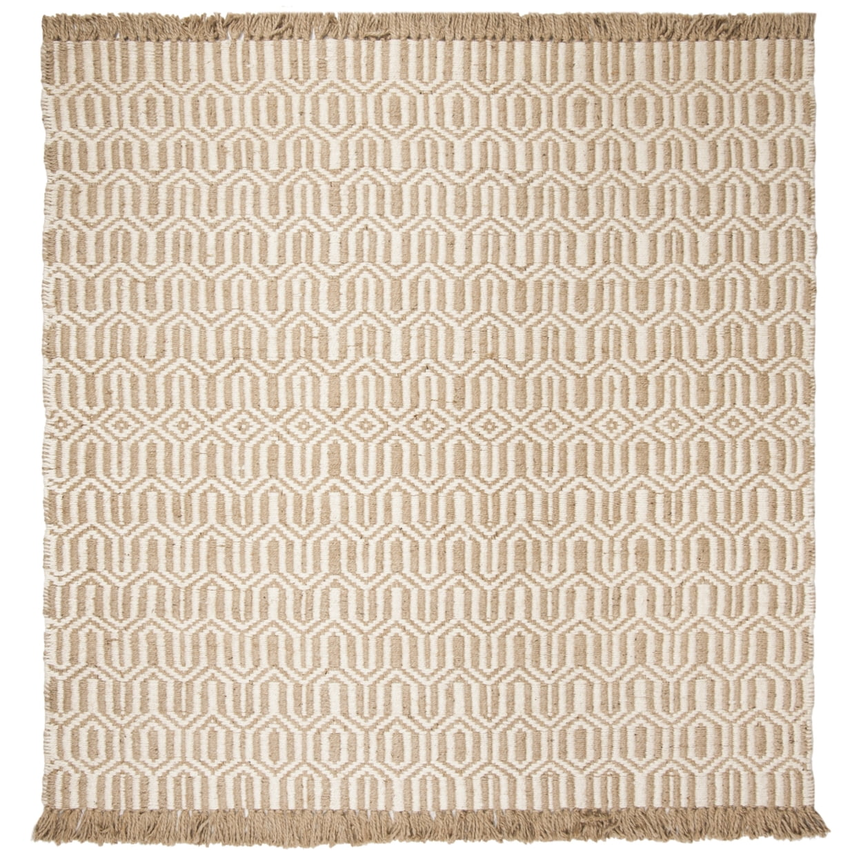 SAFAVIEH Natural Fiber Jakov Geometric Area Rug, Natural/Ivory, 2'3" x 4'