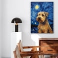 thumbnail image 3 of Soft Coated Wheaten Terrier Dog Art Canvas, Starry Night Van Gogh Oil Painting Art Print Poster Wall Decor Inspired Pomeranian Dog Pet Family Friend Peace, 3 of 4